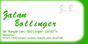 zalan bollinger business card